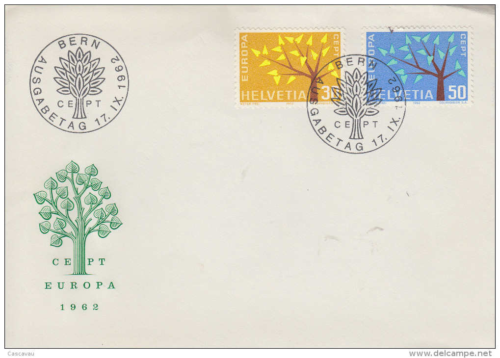 Enveloppe  FDC  1er  Jour   SUISSE   Paire   EUROPA    1962 - 1962