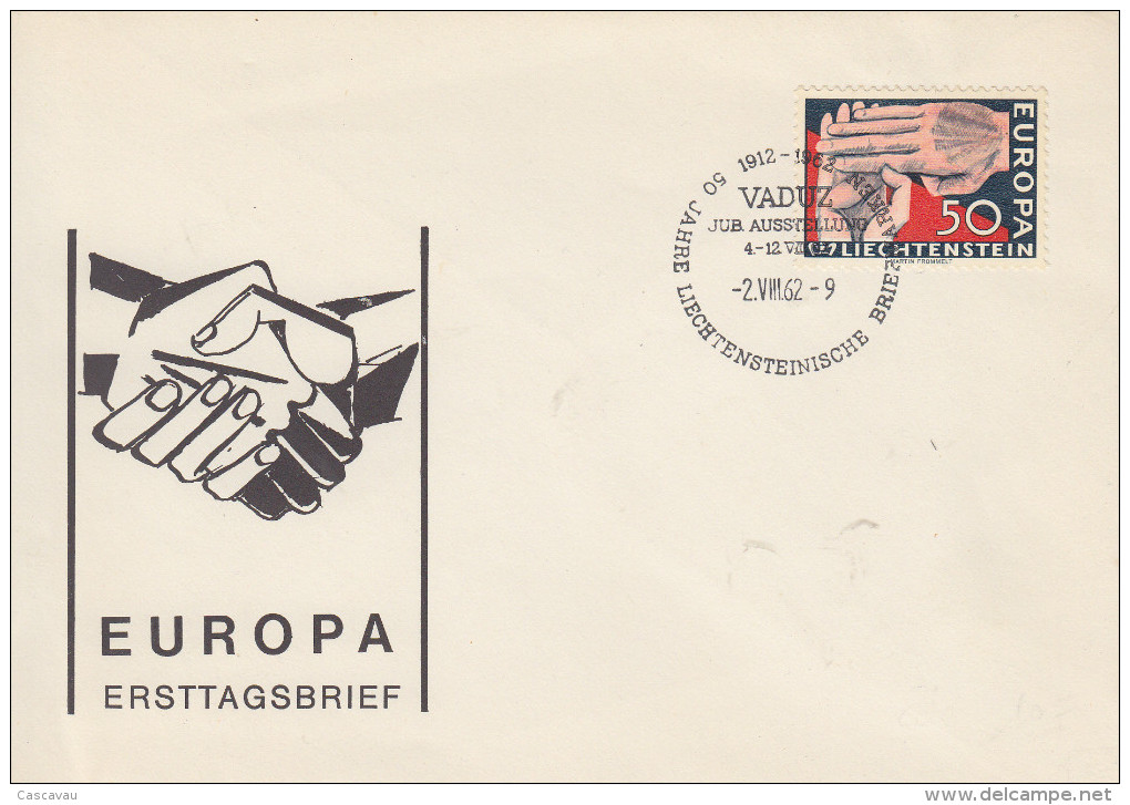 Enveloppe  FDC  1er  Jour   LIECHTENSTEIN   EUROPA    1962 - 1962