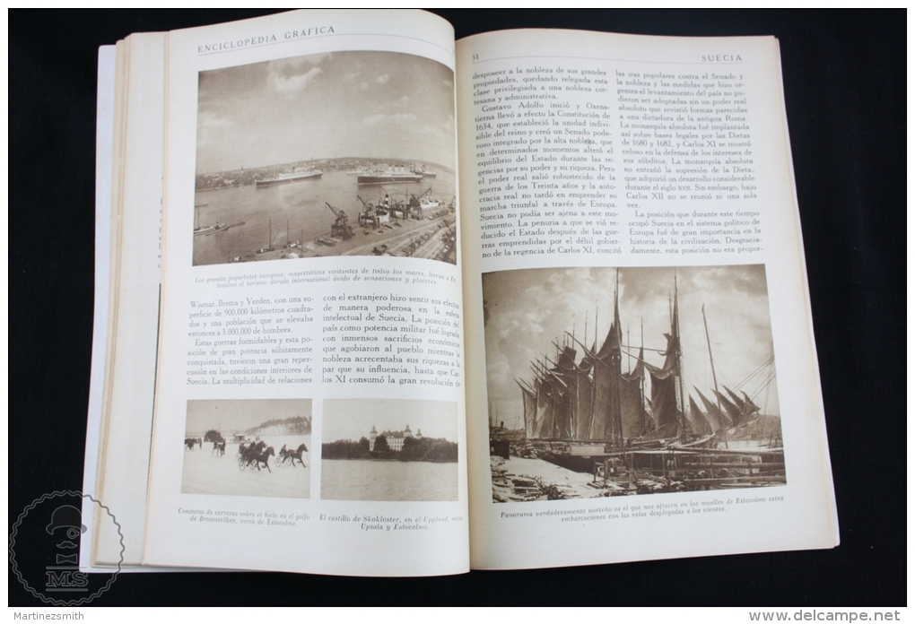 Old 1930 Sweden Graphic Encyclopedia By Vicente Clavel, Fully Illustrated - Autres & Non Classés