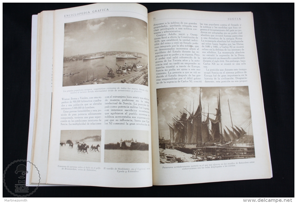 Old 1930 Sweden Graphic Encyclopedia By Vicente Clavel, Fully Illustrated - Otros & Sin Clasificación