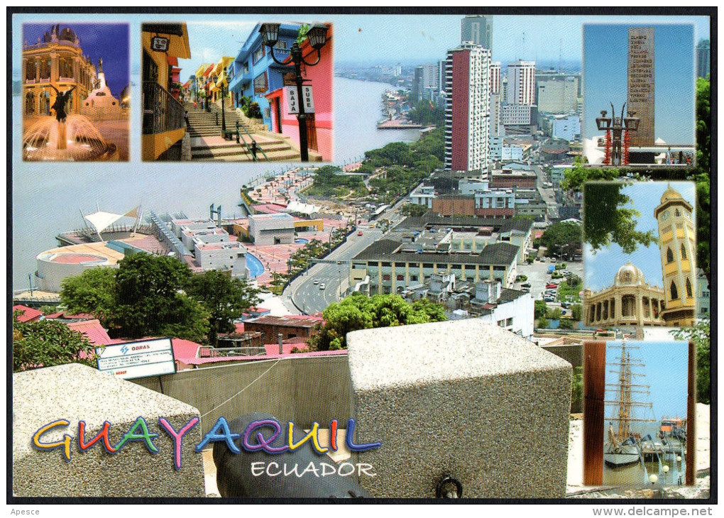 ECUADOR QUAYAQUIL - VIEW FROM SANTA ANA HILL TO MALECON 2000 - Ecuador