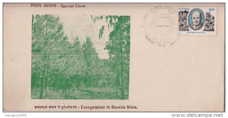 India 1992   Re - Vegetation In Bauxite Mines  Balconagar   Special Cover # 86790  Inde Indien - Minerals