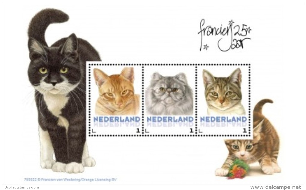 Nederland  2015  Katten 2 Cats Katzen   Velletje /sheetlet  Postfris/mnh/neuf - Unused Stamps