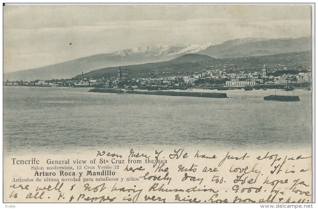 Tenerife    General View Of Sta Cruz From The Sea.  -  1904  Naar  Herck-la-Ville - Peñón De Vélez De La Gomera