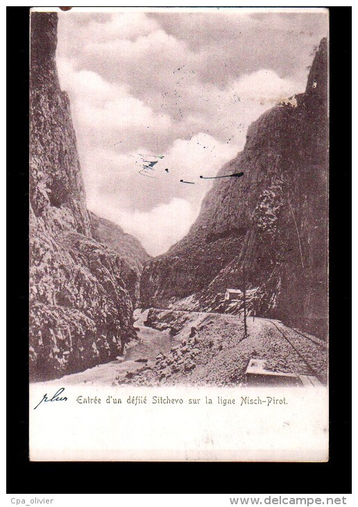 SERBIE Chemin De Fer, Entrée Défilé Sitchevo, Ligne Nisch Pirot, Ed ?, 1904, Dos 1900 *** A LOCALISER *** - Serbia