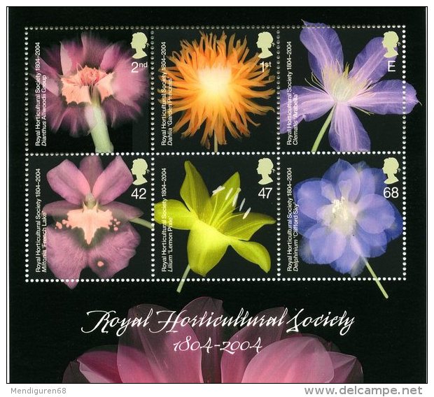 GROSBRITANNIEN GRANDE BRETAGNE GB 2004 R.HORTICULTURAL SOCIETY MS SG MS2462 MI B20-2217-22 SC SH2209-14A YV BF25- 2559 - Feuilles, Planches  Et Multiples