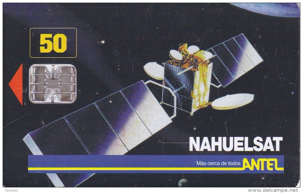 Nº 8 TARJETA DE URUGUAY DE ANTEL DE UN SATELITE NAHUELSAT - Uruguay