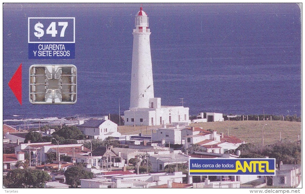 Nº 41 TARJETA DE URUGUAY DE ANTEL DE EL FARO DE LA PALOMA (LIGHTHOUSE) - Uruguay