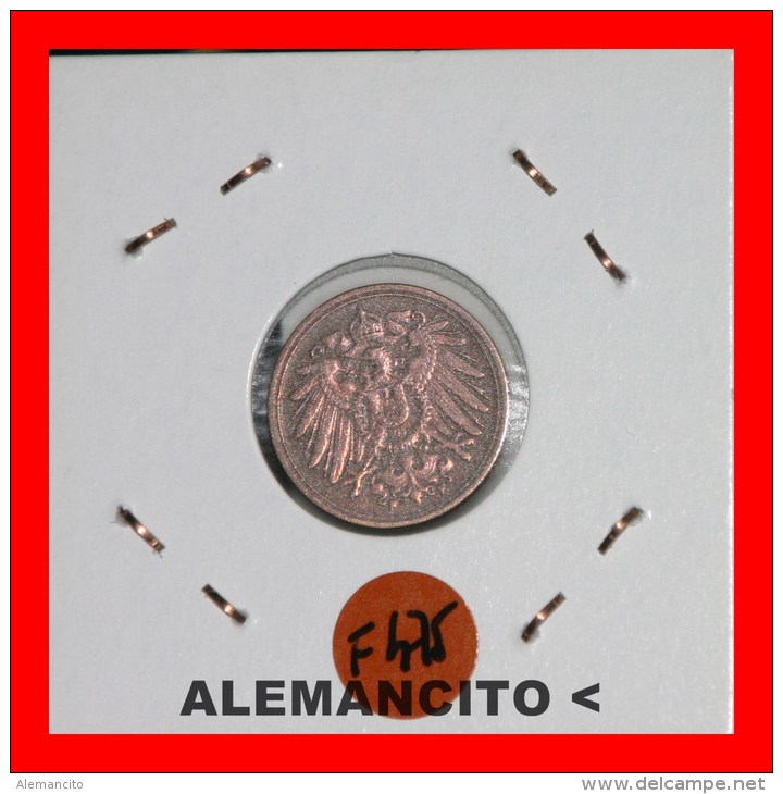 ALEMANIA  -   IMPERIO  -  DEUTSCHES REICH - 1 Pfn: AÑO 1912-F - 1 Pfennig