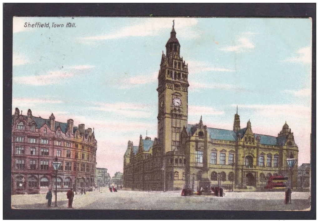 Antique Postcard Of Sheffield Town Hall,Posted With Stamp,S40. - Sheffield