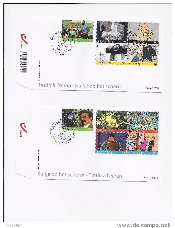 Belgie - Belgique BL192  KUIFJE - TINTIN  FDC (2) Kuifje Op Het Scherm - Philabédés (comics)