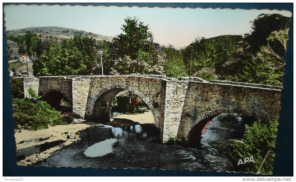LA SALVETAT SUR AGOUT.Le Pont Romain Sur La Vébre.Cpsm,voyagé,be,plis Angle Inf D - La Salvetat