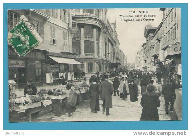 CPA 116 - Métier Marchands Ambulants Marché Aux Fleurs Façade De L´Opéra NICE 06 - Petits Métiers