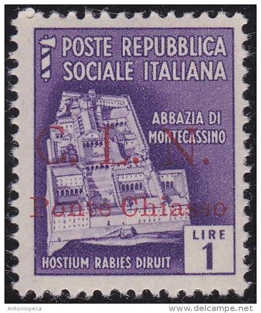 ITALIA EMISSIONE LOCALE C.L.N. 1945 Ponte Chiasso L.1 / Nuovo Con TL Prezzo Catalogo Euro 240 - Centraal Comité Van Het Nationaal Verzet (CLN)