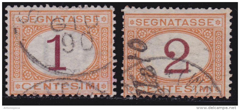 ITALIA 1870 Segnatasse 2v / Usati Sassone 3/4       Prezzo Di Catalogo Euro 45 - Segnatasse