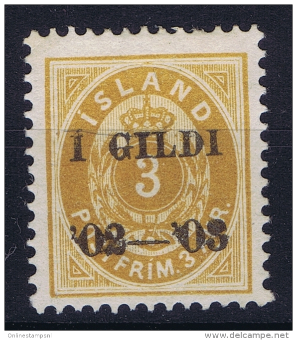 ICELAND Mi Nr  23 B , Fa 20 MH/* Falz / Avec Charnière   Perfo 12.5   Crown  3 Mm - Neufs