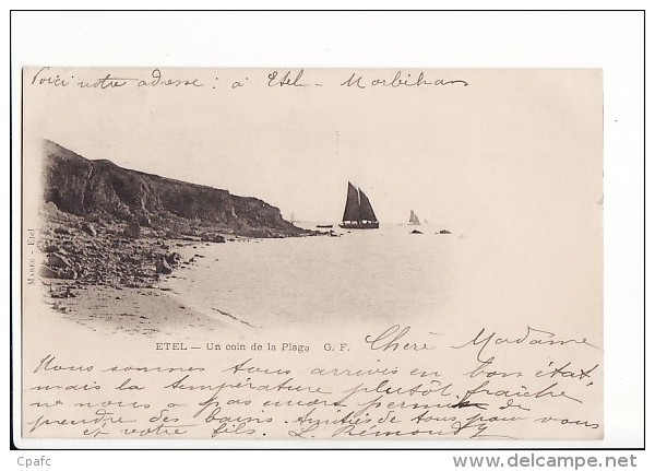 Etel - Un Coin De La Plage , Thonier Au Loin / Carte Précurseur Voyagée En 1903 / Edition Marec - Etel