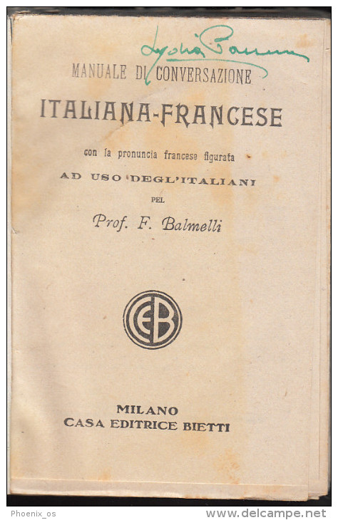 Italian French Dictionary - Milano 1934 - Dictionaries