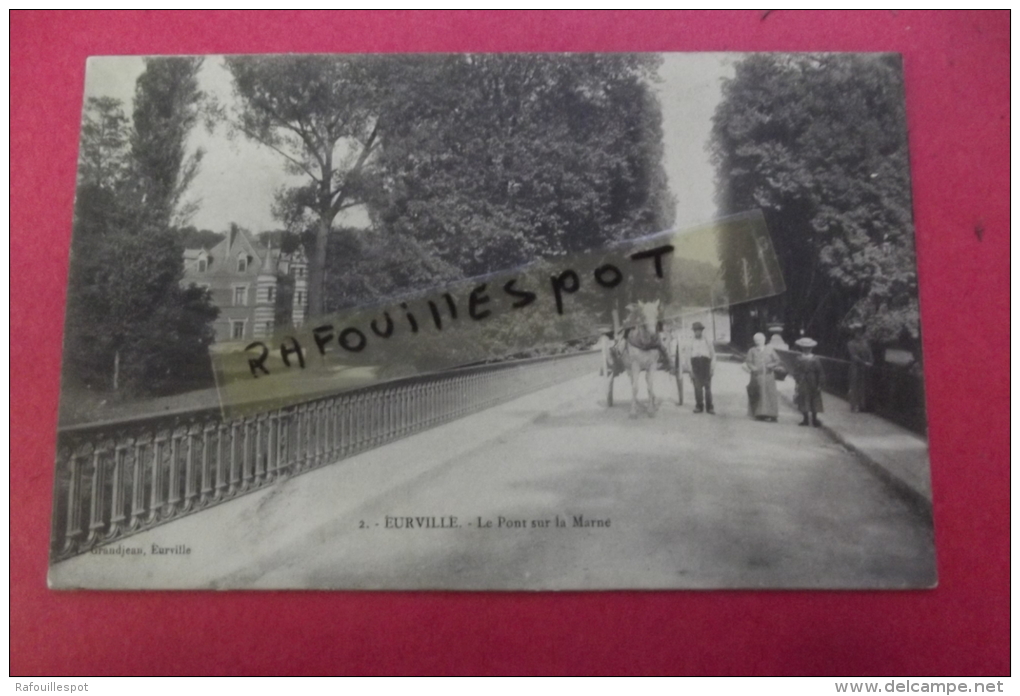 C P Rare Eurville Le Pont Sur La Marne Anime - Other & Unclassified