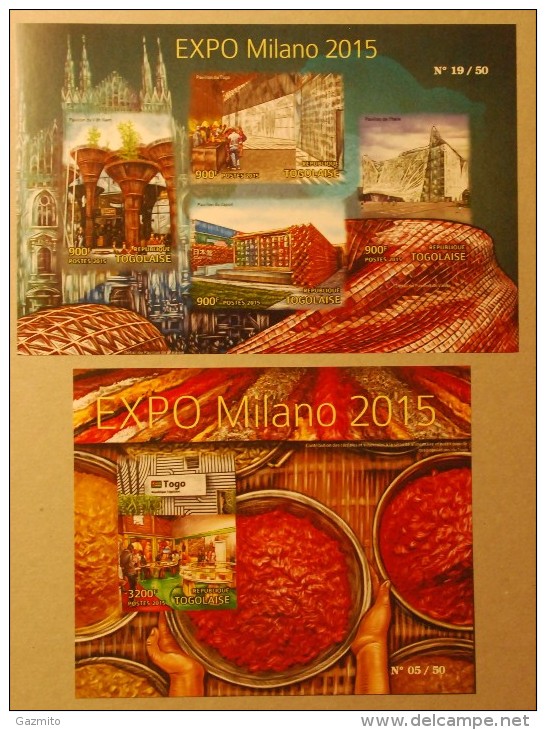 Togo 2015, Expo 2015 In Milan, Food, 3val In BF +BF IMPERFORATED - 2015 – Milan (Italy)