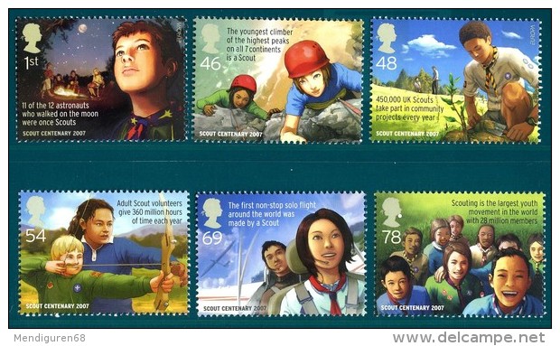 GROSSBRITANNIEN GRANDE BRETAGNE GB 2007Centenary Of Scouting Set 6V MNH Sg 2758-63 Mi 2552-57 Sc 2492-97 YT 2916-21 - Nuovi