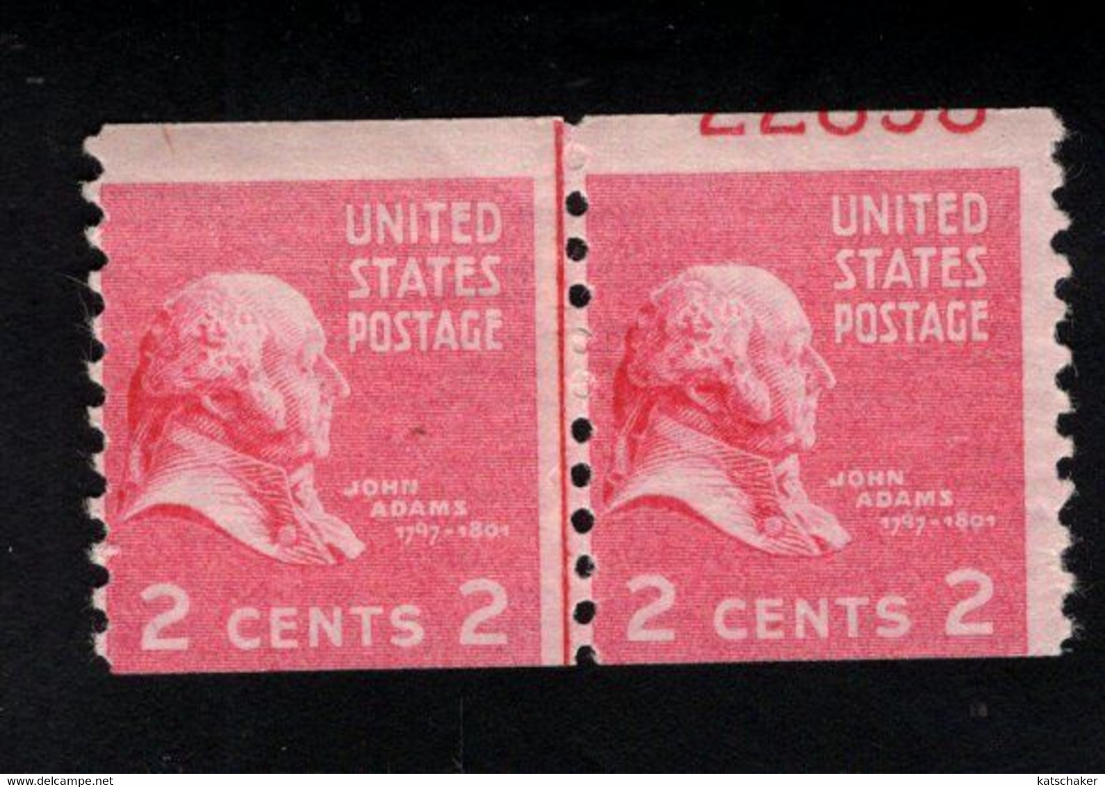 206334581 1939 (XX) POSTFRIS MINT NEVER HINGED  SCOTT  841 Joint Line Pair JOHN ADAMS - Neufs