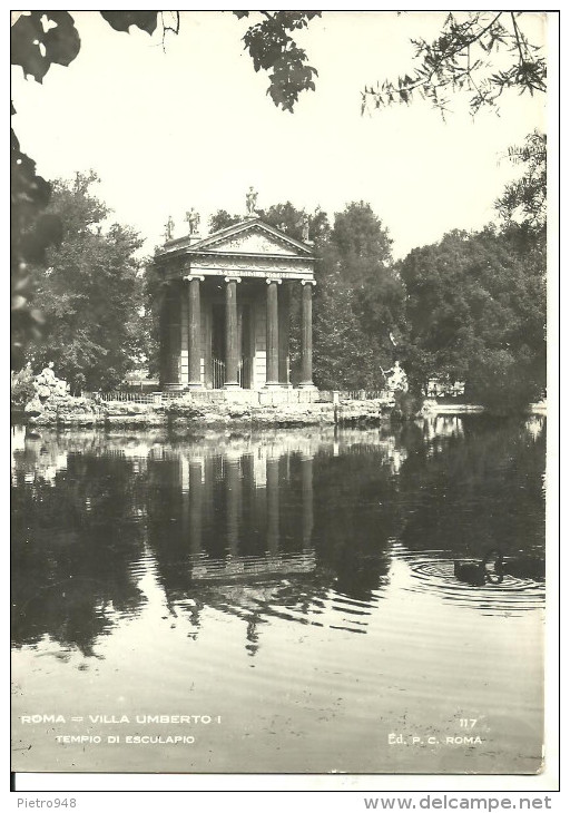 Roma (Lazio) Villa Umberto I (Vila Borghese), Tempio Di Esculapio E Laghetto, Esculapio Temple And Little Lake - Parcs & Jardins