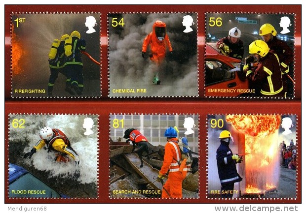 GB 2009 THE FIRE SERVICE SET OF 6 MNH SG 2958-63 MI 2791-96 SC 2681-85 IV 3176-81 - Ungebraucht