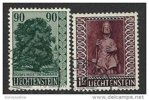 Liechtenstein  1959   Sc#334 & 352  Better Used  2016 Scott Value $4.50 - Usados