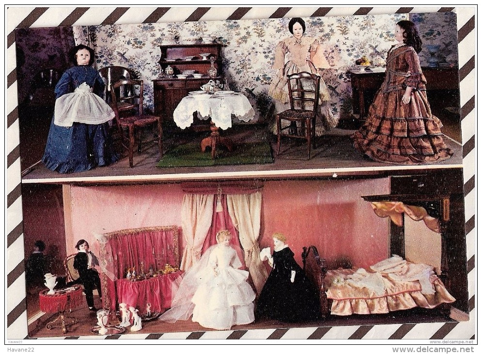 T849 MUSEE MONACO POUPEES LA SALLE A MANGER ET LA CHAMBRE DES MARIES 1855 2 SCANS - Musées