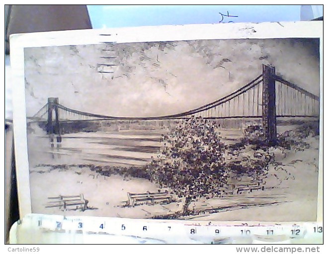 USA NEW YORK CITY GEORGE WASHINGTON BRIDGE PONTE PONT ILLUSTRATO 1937 VB1937  FB7069 - Puentes Y Túneles