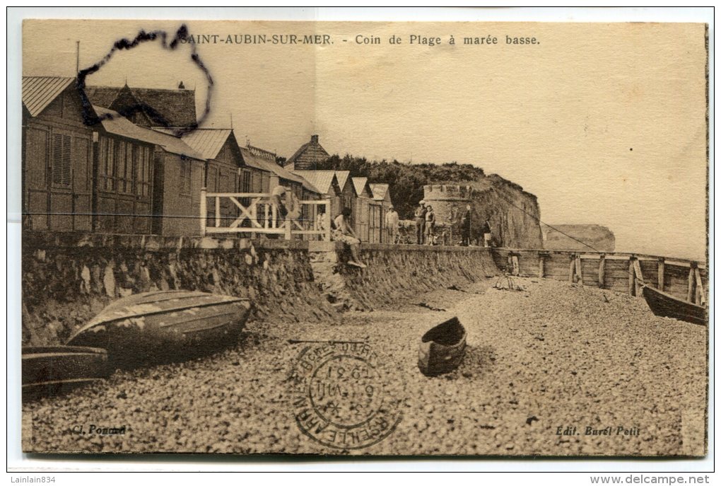- SAINT-AUBIN-sur-MER - Coin De Belle La Plage à Marée Basse, Barques, écrite En 1931, Scans. - Saint Aubin