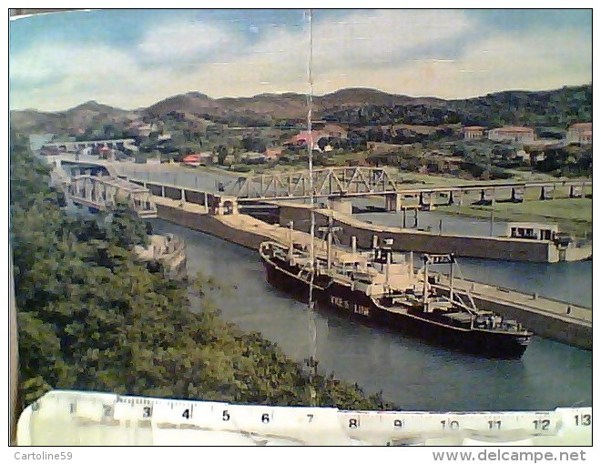 PANAMA - MIRAFLORES LOCKS NAVE SHIP CARGO YKE'S LINE Pentothal Sodium  VB1957  FB7077 PIEGA PIEGATA - Panama