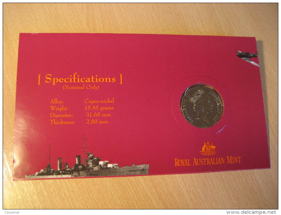 KM#294 Unc AUSTRALIA Remembers 50 Cts 1995 QEII WWII Militar War Coin + Fdc Cover - 50 Cents