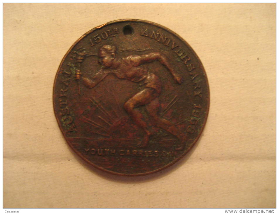 NEW SOUTH WALES Vintage 1938 Commemorative Australia 150th Anniversary Medal "Youth Carries On" - New South Wales
