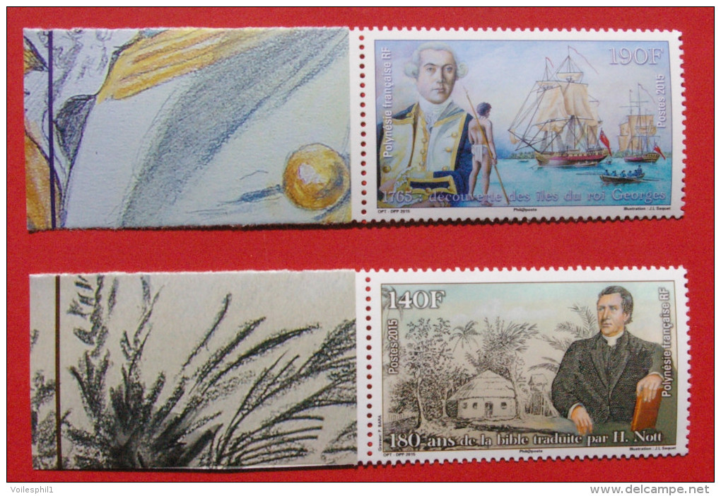 Decouvertes Des Iles Du Roi Georges 1765 Et 180 Ans De La Bible Traduite Par H.Nott - Unused Stamps