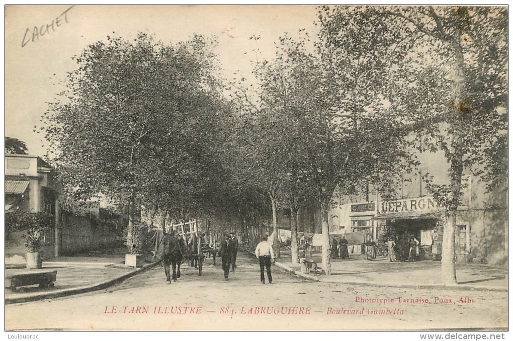 LABRUGUIERE  BOULEVARD GAMBETTA  CACHET AU VERSO  DETACHEMENTS  D'INSTRUCTION - Labruguière