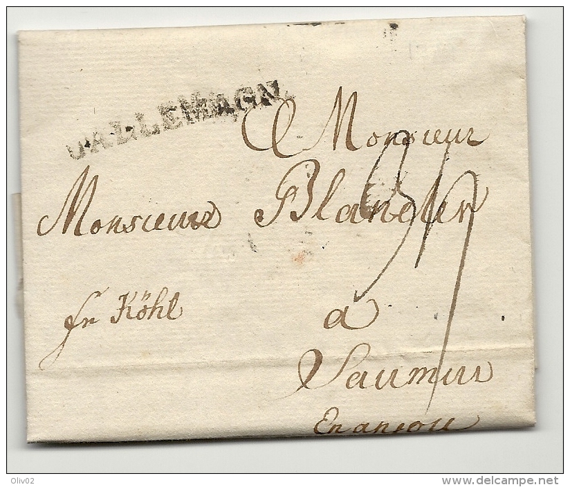 Allemagne - Apolda Pour Saumur (Maine Et Loire). LAC De 1781 - Préphilatélie