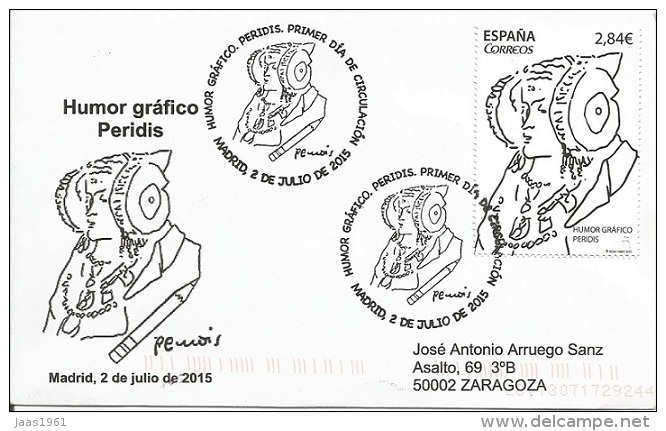 SPAIN. FDC. HUMOR GRAPHIC. PERIDIS. MADRID 2015 - FDC