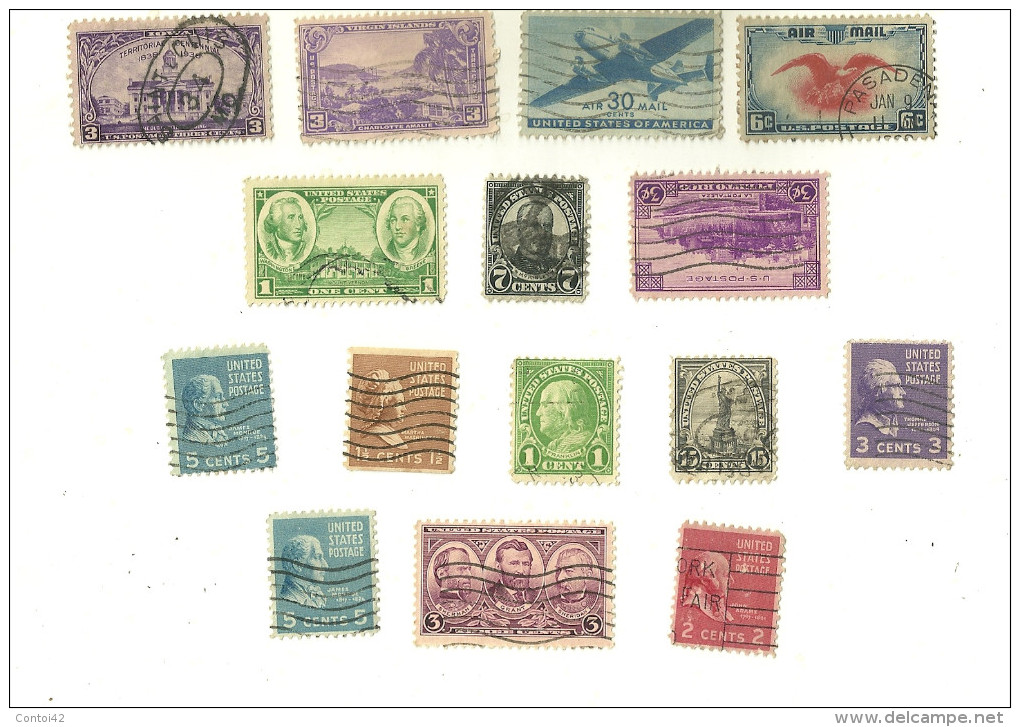 TIMBRE STAMP UNITED STATES POSTAGE AIR MAIL VIRGIN ISLANDS IOWAPORTO RICO SHERMAN GRANT SHERIDAN OBLITERATION - Colecciones & Lotes