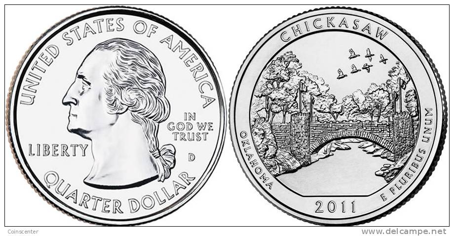 USA QUARTER (1/4 Dollar) 2011 D Mint "Chickasaw" UNC - 2010-...: National Parks