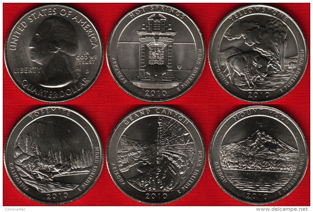 USA Set Of 5 Quarters: "America The Beautiful" 2010 D UNC - 2010-...: National Parks