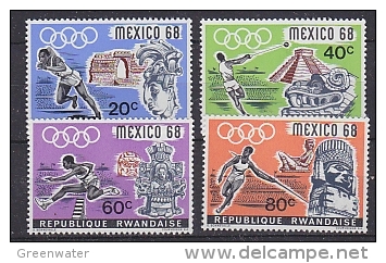 Rwanda 1968 Olympic Games Merxico 4v ** Mnh (25942) - Zomer 1968: Mexico-City