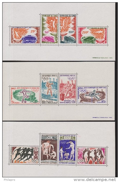 GABON+MALI+CONGO   OLYMPIC TOKYO 1964.**  MNH  Réf  0831 - Summer 1964: Tokyo