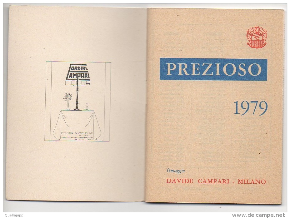 02765 "CALENDARIETTO - PREZIOSO 1979 - BITTER CAMPARI"  OMAGGIO DAVIDE CAMPARI - MILANO - Klein Formaat: 1971-80