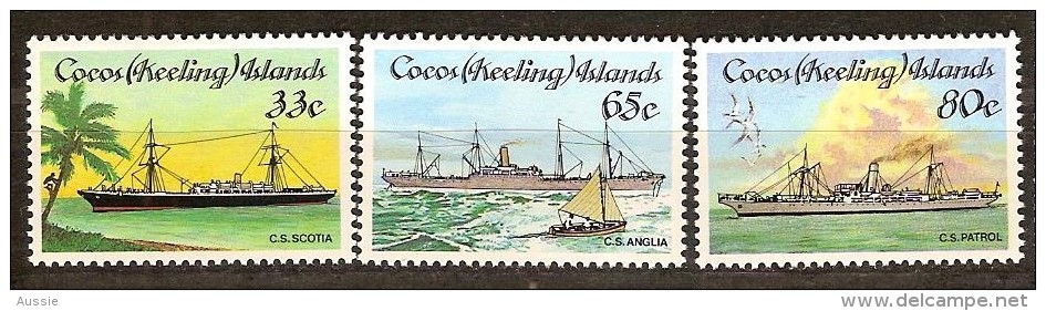 Cocos Keeling Islands 1985 Yvertn° 128-130 ***  MNH Cote 9 Euro Bateaux Ships Schepen - Cocos (Keeling) Islands