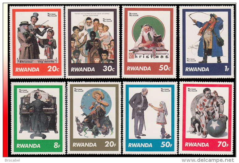 Rwanda 1046/53**  Norman Rockwell  MNH - Unused Stamps