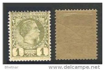 Monaco YT 1 " Prince Charles III 1c. Olive " 1885 Neuf * - Neufs