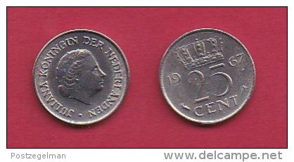 NEDERLAND, 1955, 1 Coin Of 25 Cent, Queen Juliana,   C3067 - 1948-1980 : Juliana