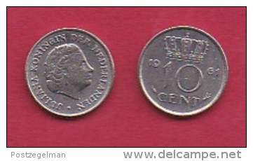 NEDERLAND, 1961, 2 Coins Of 10 Cent, Queen Juliana,   KM182, C3055 - 1948-1980 : Juliana